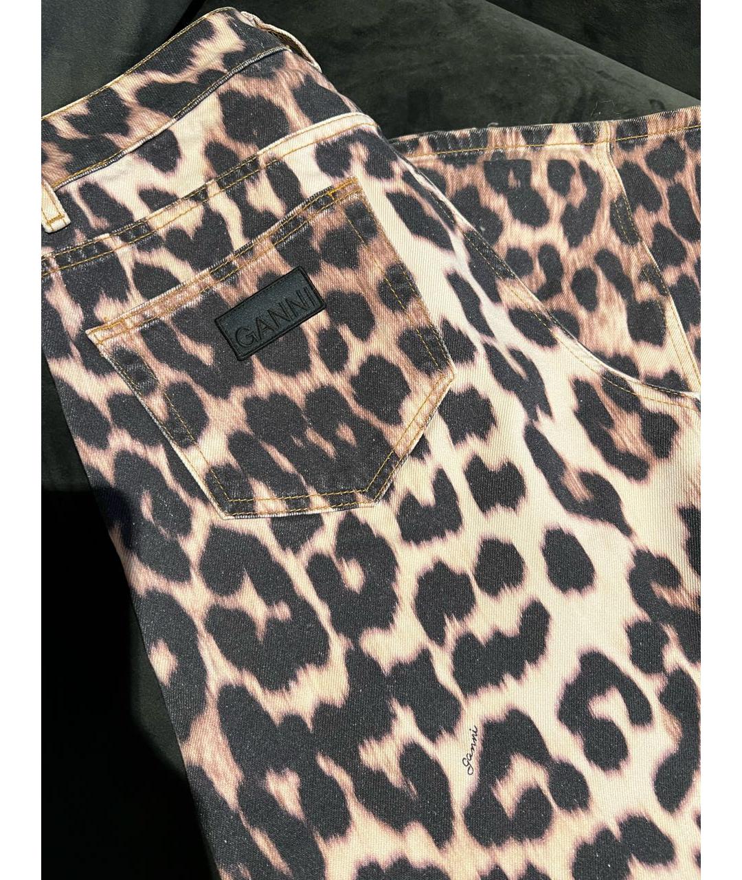 GANNI Коричневые хлопковые прямые джинсы, фото 2