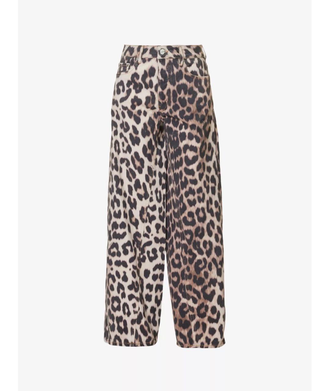 GANNI Коричневые хлопковые прямые джинсы, фото 8