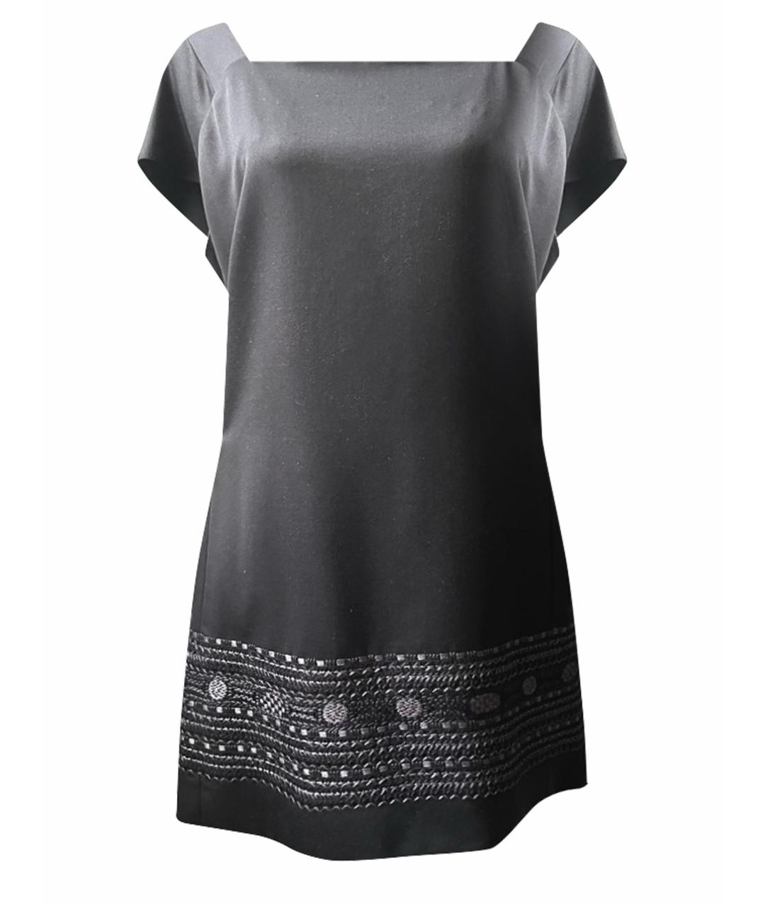 SAINT LAURENT Черное шерстяное повседневное платье, фото 1