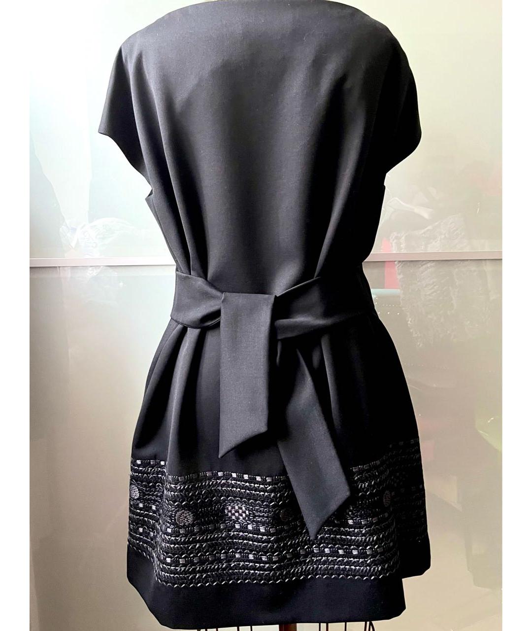 SAINT LAURENT Черное шерстяное повседневное платье, фото 2