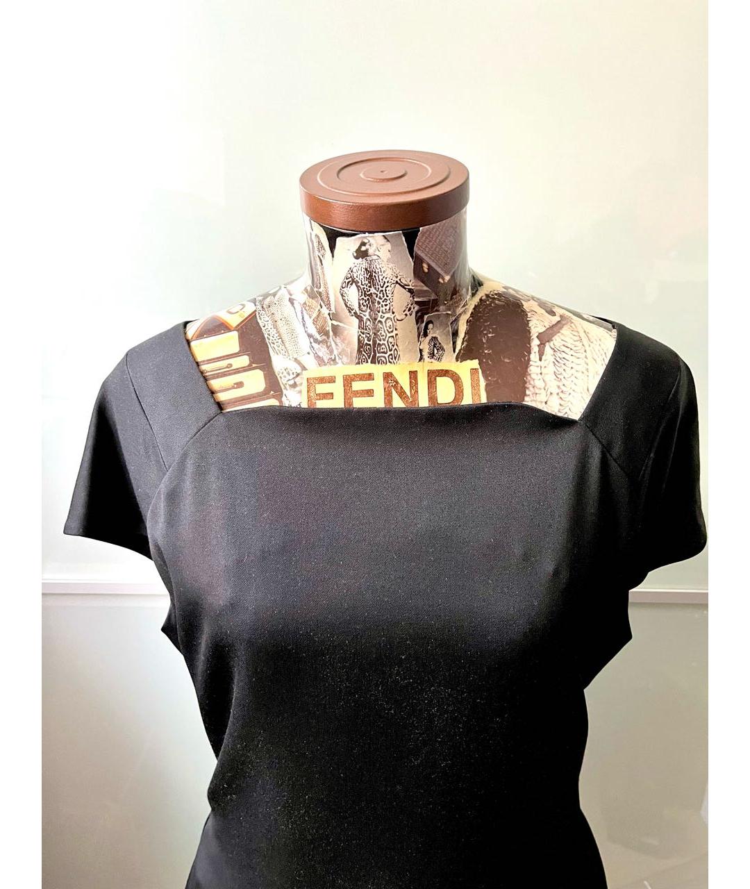 SAINT LAURENT Черное шерстяное повседневное платье, фото 7