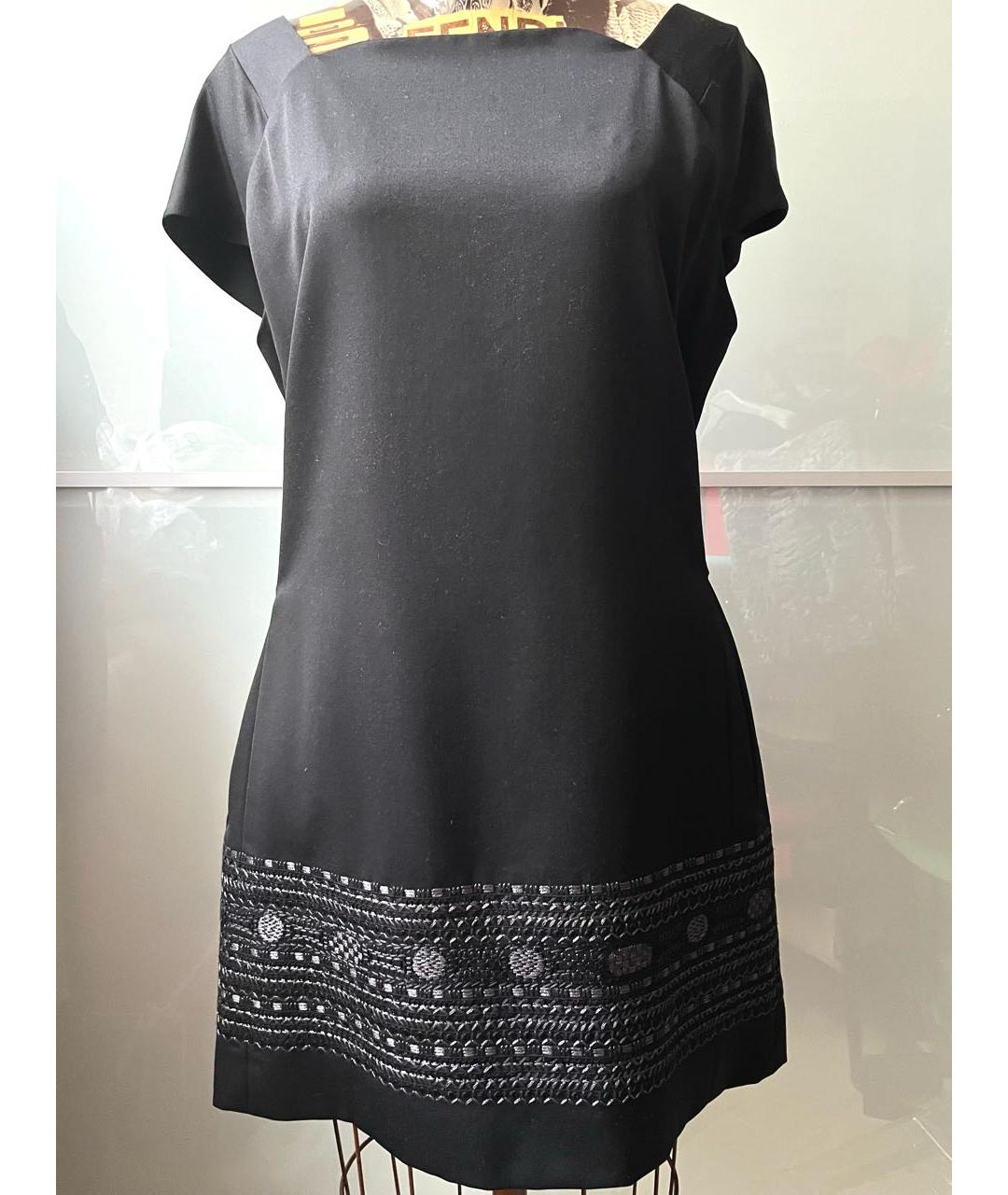 SAINT LAURENT Черное шерстяное повседневное платье, фото 9