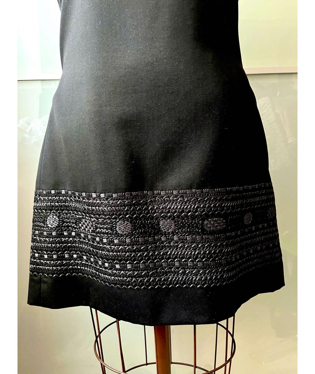 SAINT LAURENT Черное шерстяное повседневное платье, фото 8