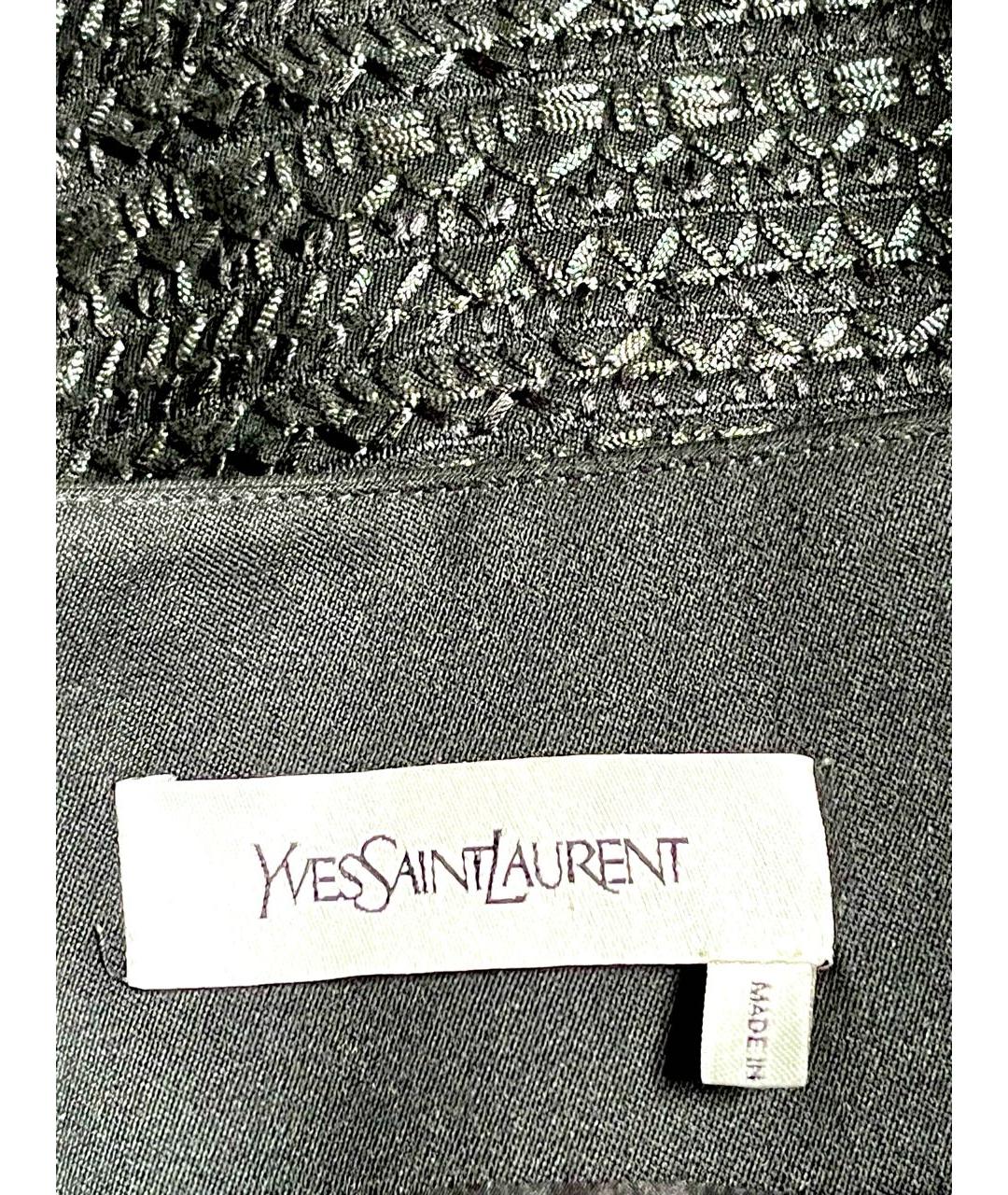 SAINT LAURENT Черное шерстяное повседневное платье, фото 3