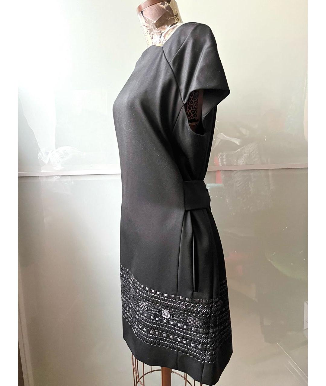 SAINT LAURENT Черное шерстяное повседневное платье, фото 6