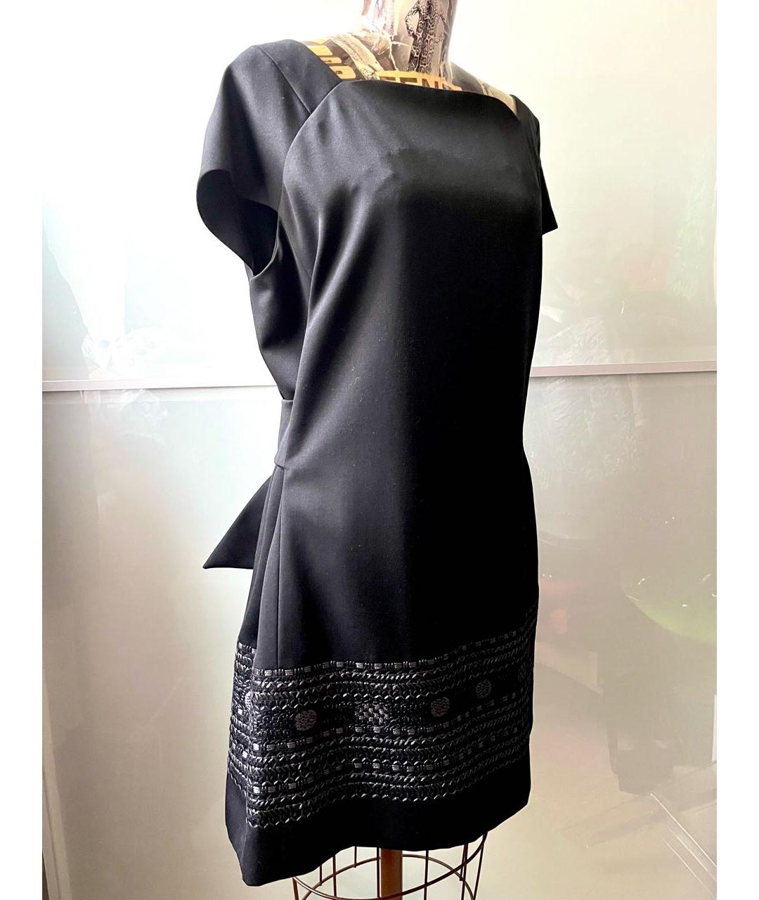 SAINT LAURENT Черное шерстяное повседневное платье, фото 5