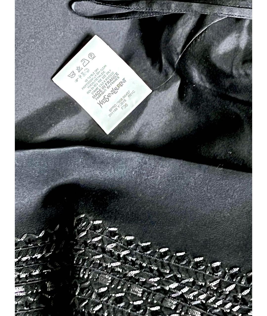 SAINT LAURENT Черное шерстяное повседневное платье, фото 4