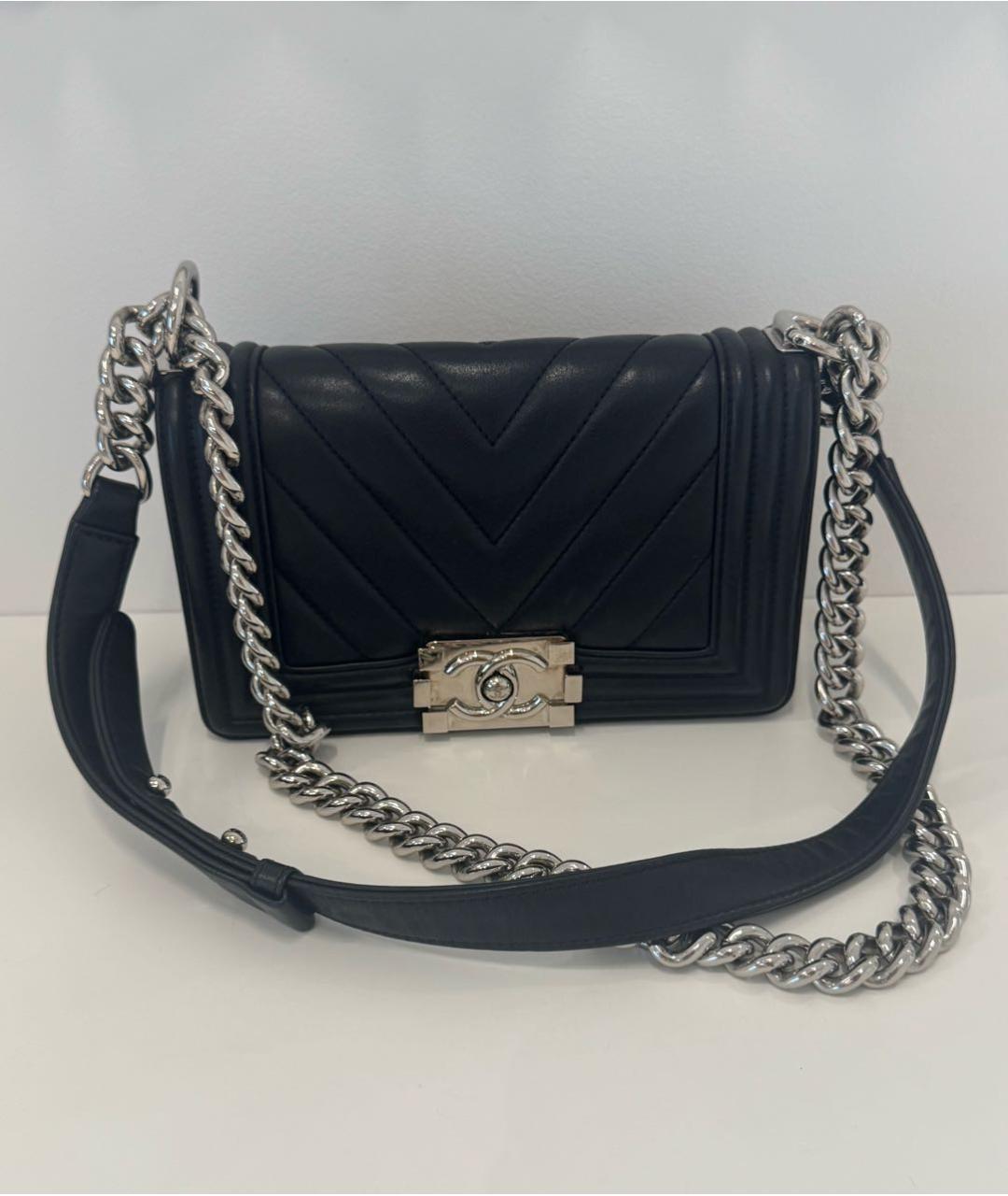 CHANEL Черная кожаная сумка через плечо, фото 6