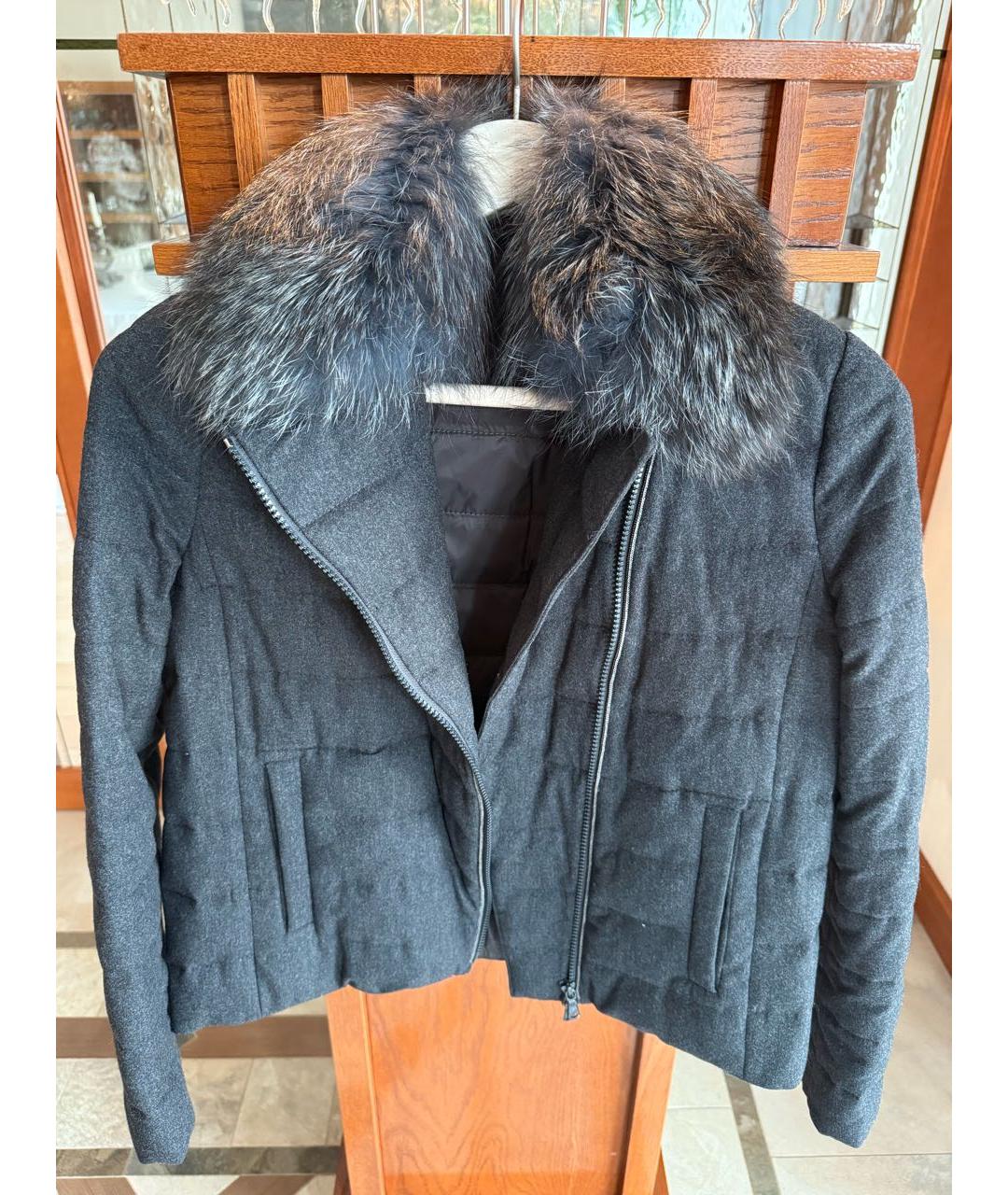 BRUNELLO CUCINELLI Темно-синяя шерстяная куртка, фото 2