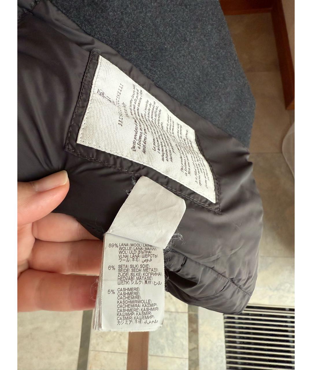 BRUNELLO CUCINELLI Темно-синяя шерстяная куртка, фото 4