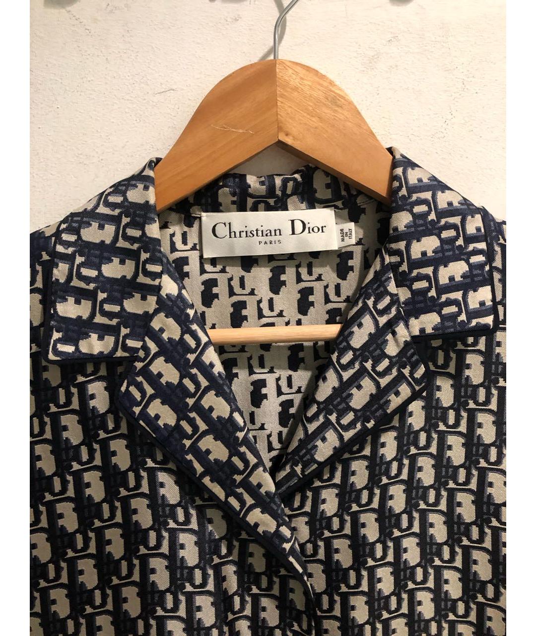 CHRISTIAN DIOR Синяя шелковая рубашка, фото 3