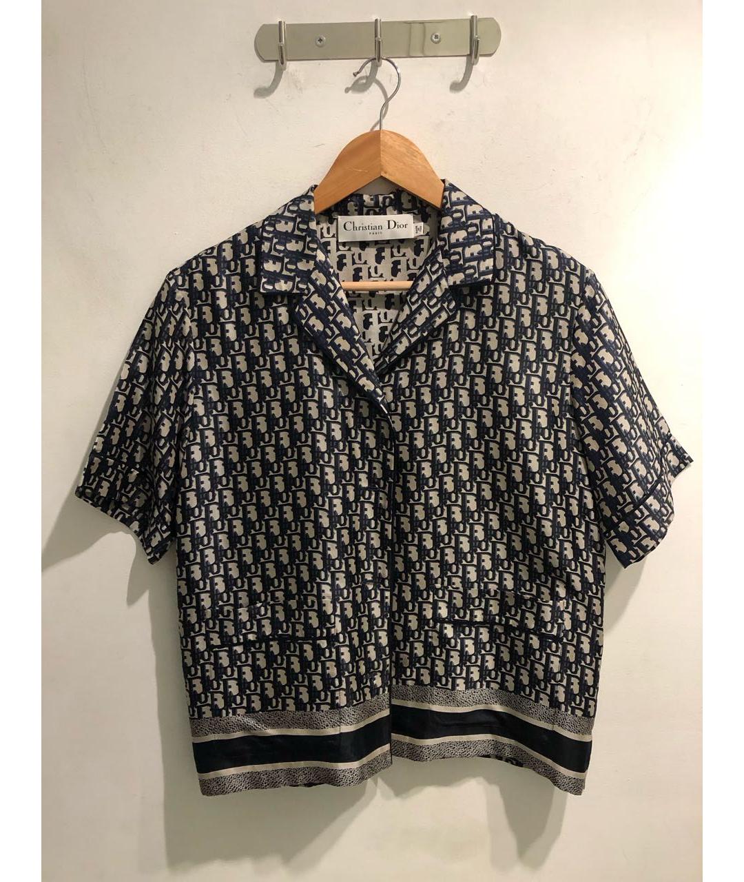 CHRISTIAN DIOR Синяя шелковая рубашка, фото 7
