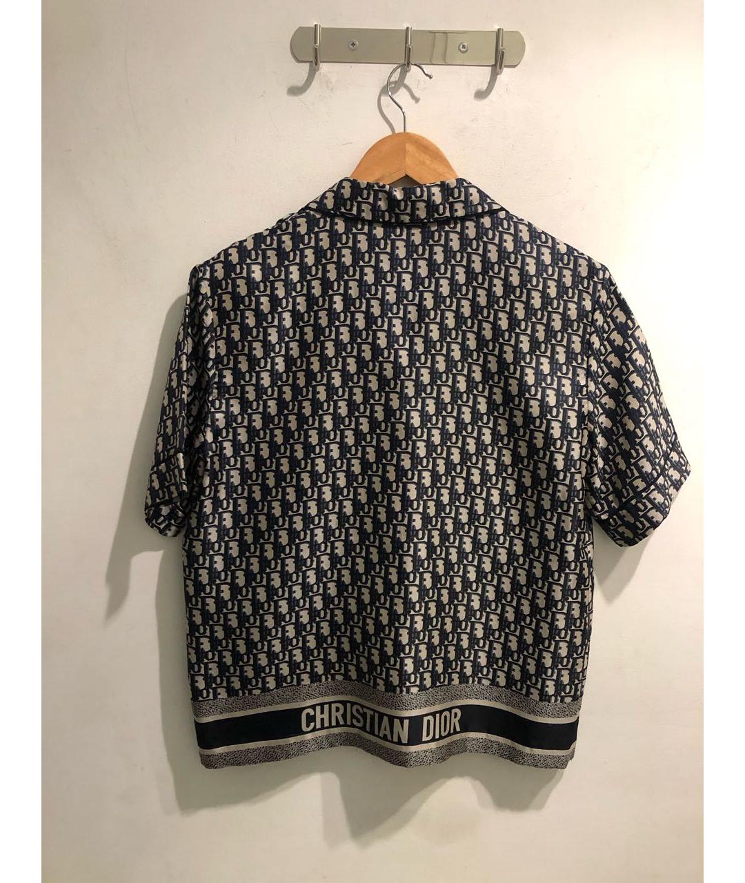 CHRISTIAN DIOR Синяя шелковая рубашка, фото 2