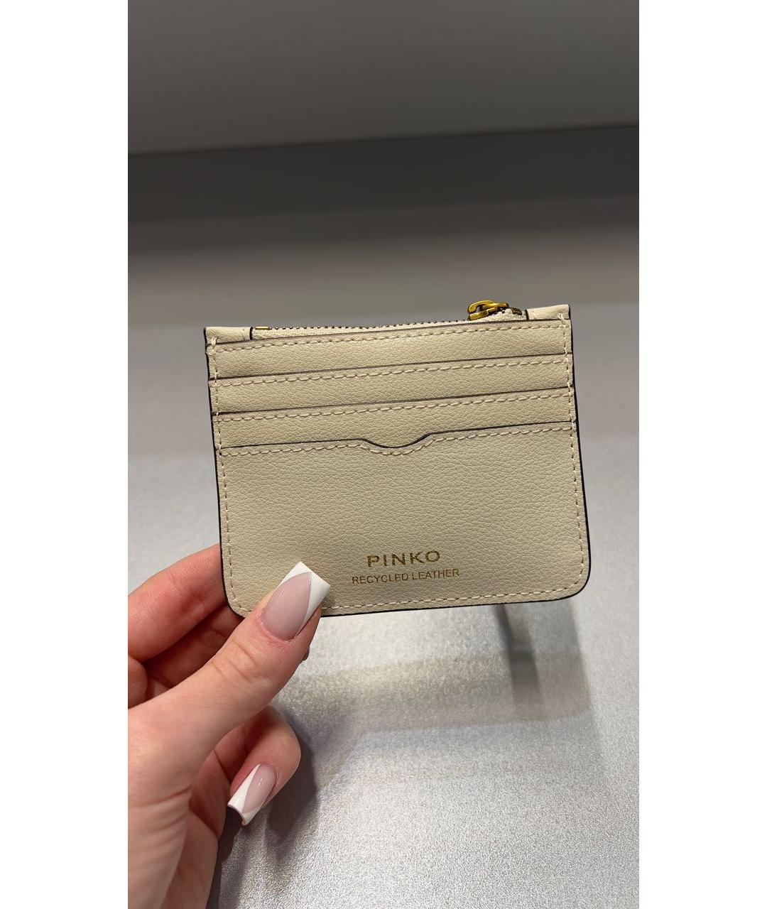 COACH Бежевый кожаный кардхолдер, фото 3