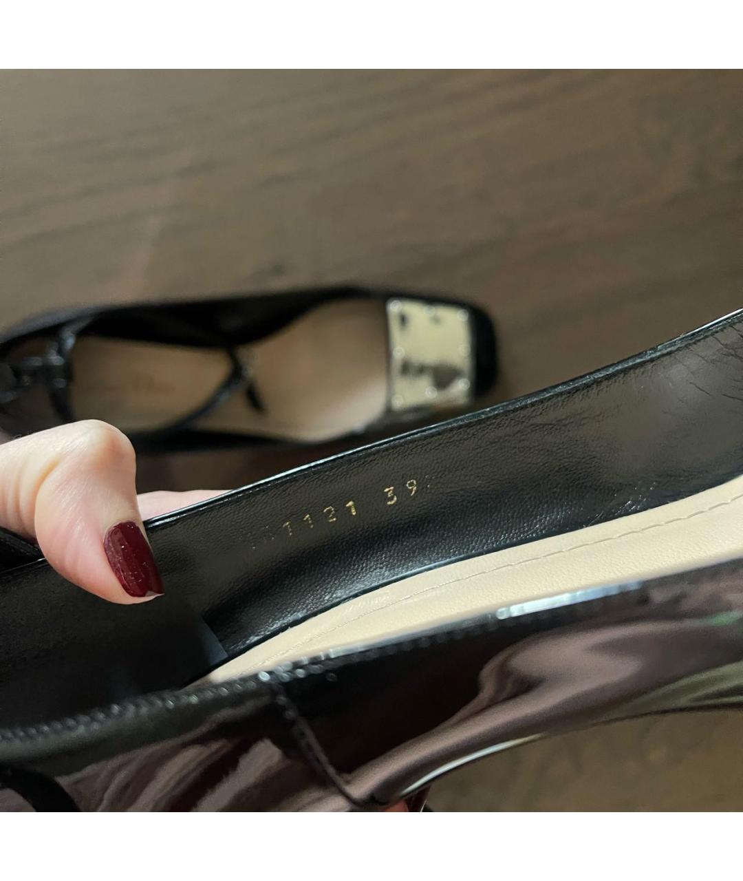 CHRISTIAN DIOR Черные туфли из лакированной кожи, фото 4