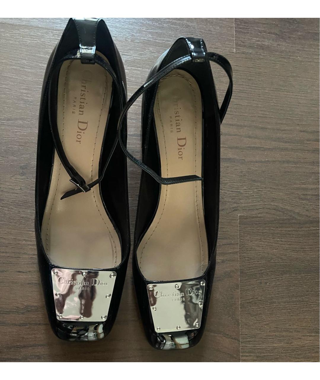 CHRISTIAN DIOR Черные туфли из лакированной кожи, фото 2