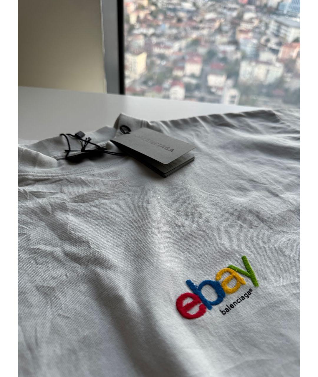 BALENCIAGA Бежевая хлопковая футболка, фото 4