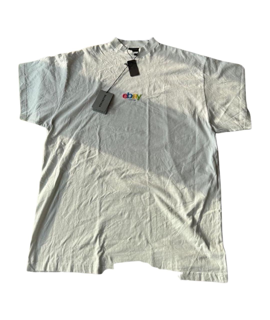 BALENCIAGA Бежевая хлопковая футболка, фото 1