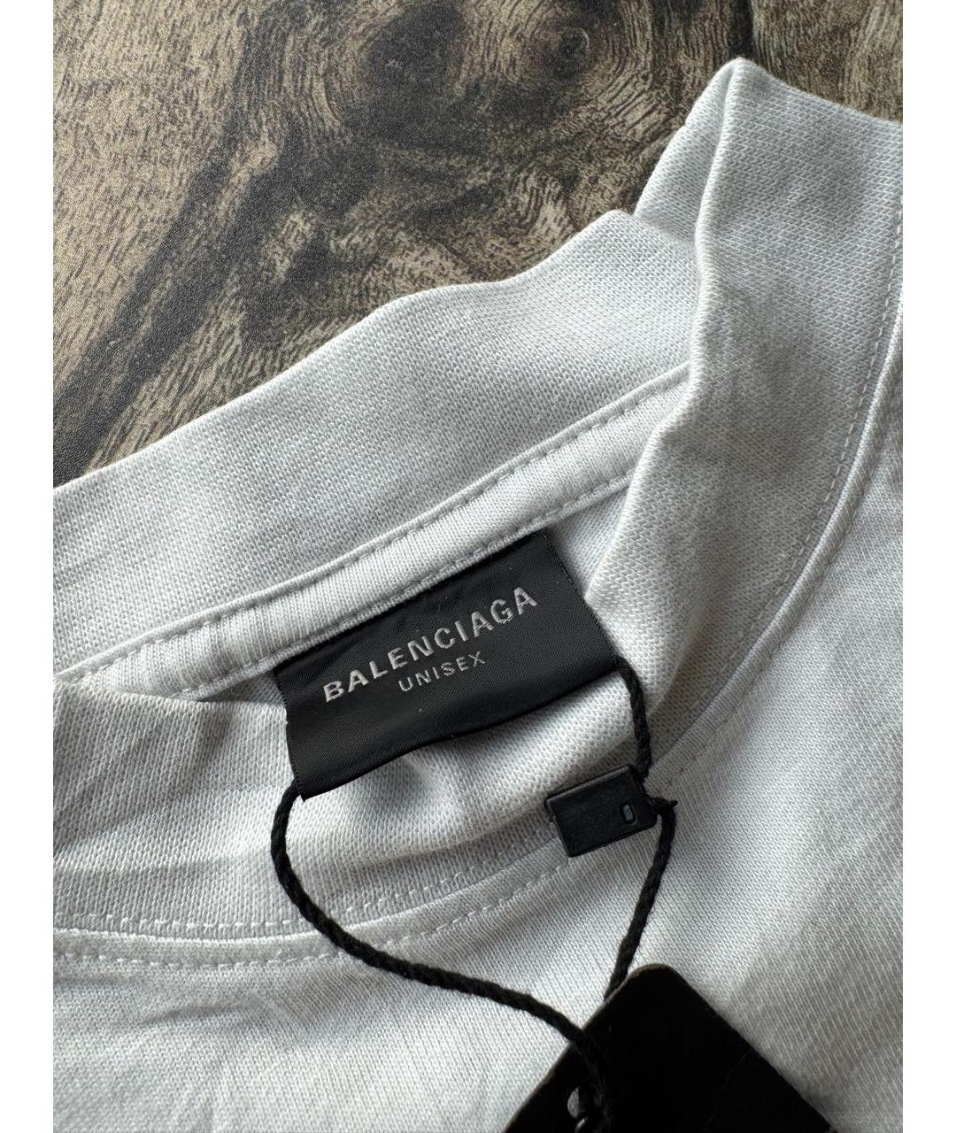 BALENCIAGA Бежевая хлопковая футболка, фото 2