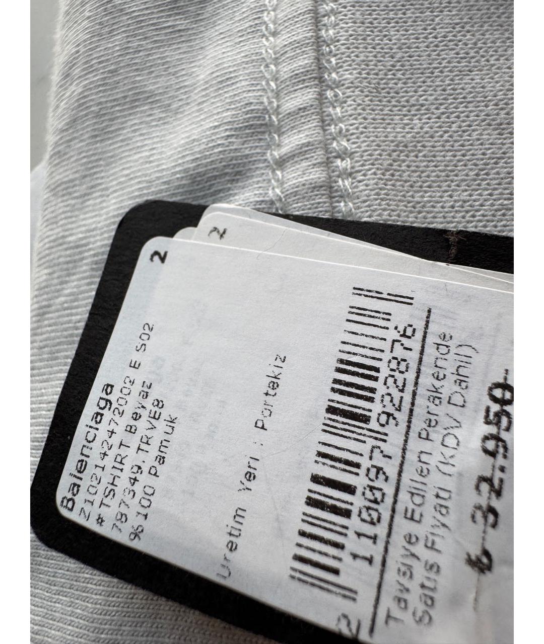 BALENCIAGA Бежевая хлопковая футболка, фото 8