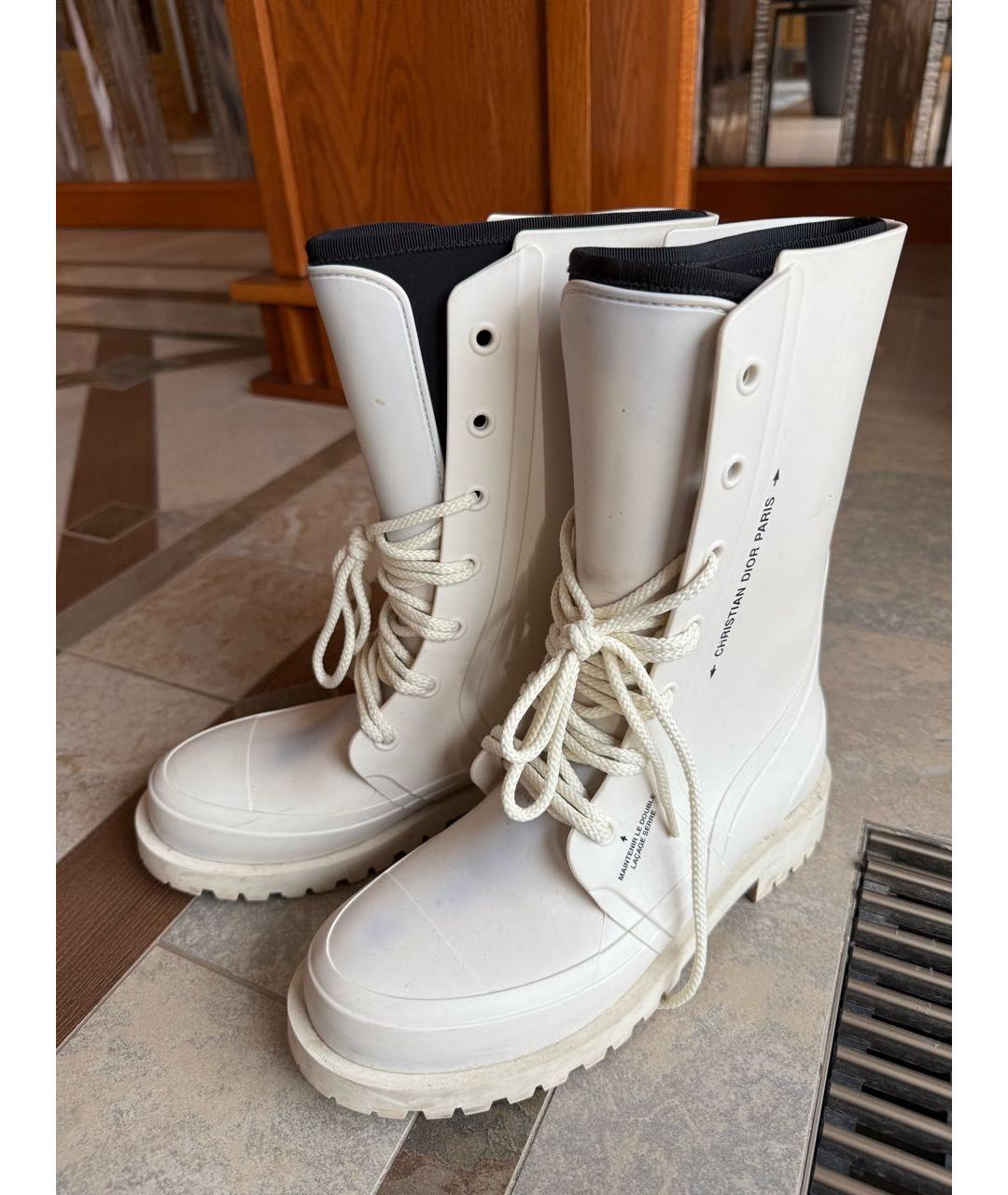 CHRISTIAN DIOR Белые резиновые ботинки, фото 4