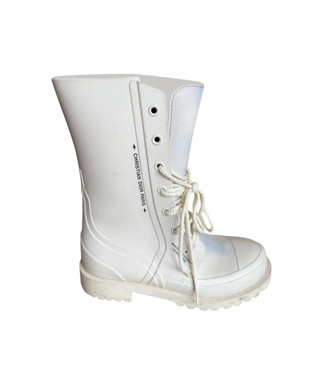 CHRISTIAN DIOR Белые резиновые ботинки, фото 1