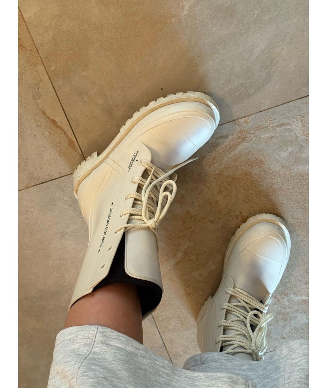 CHRISTIAN DIOR Белые резиновые ботинки, фото 7