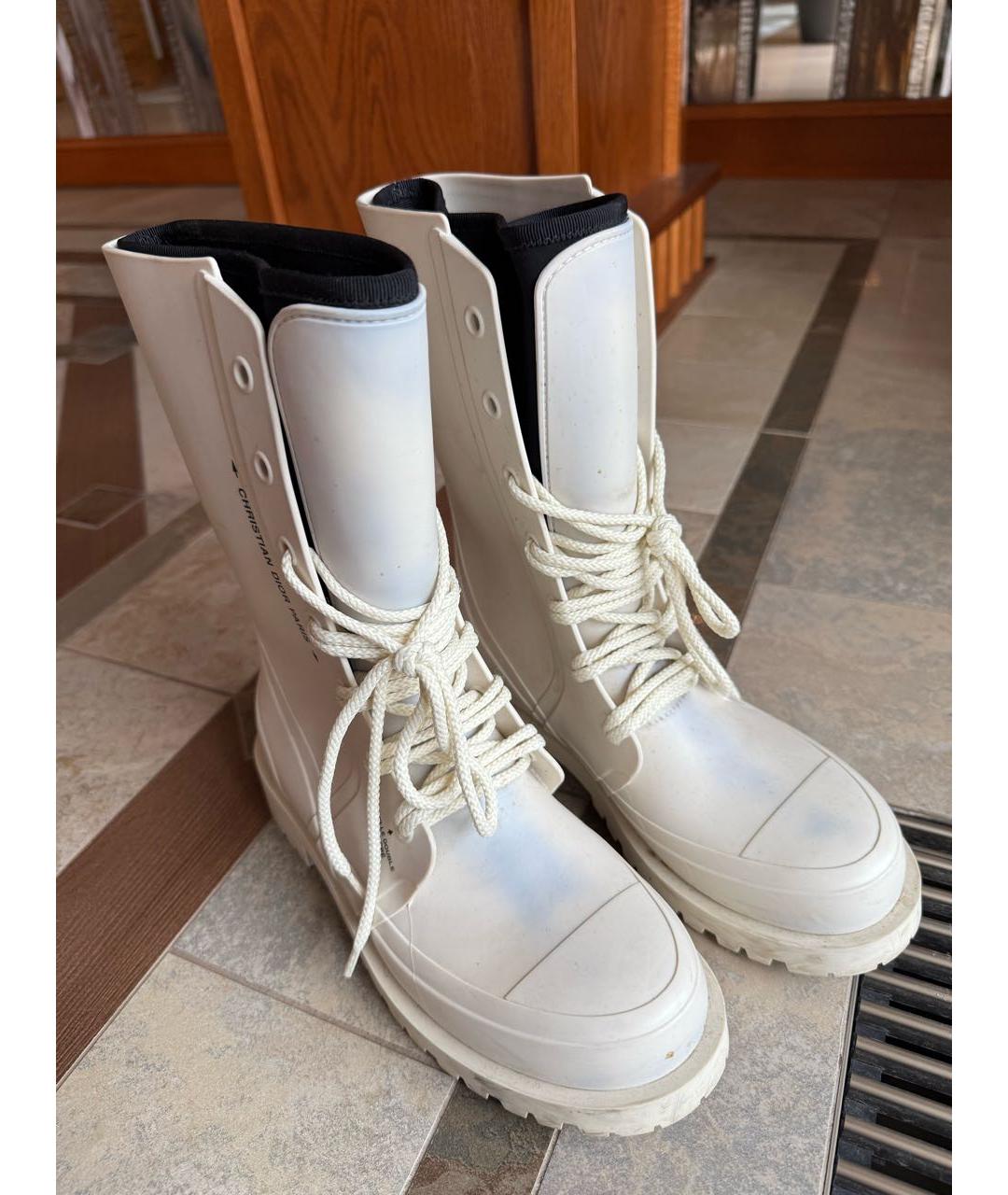 CHRISTIAN DIOR Белые резиновые ботинки, фото 2