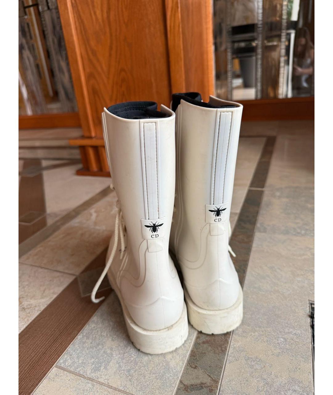 CHRISTIAN DIOR Белые резиновые ботинки, фото 5