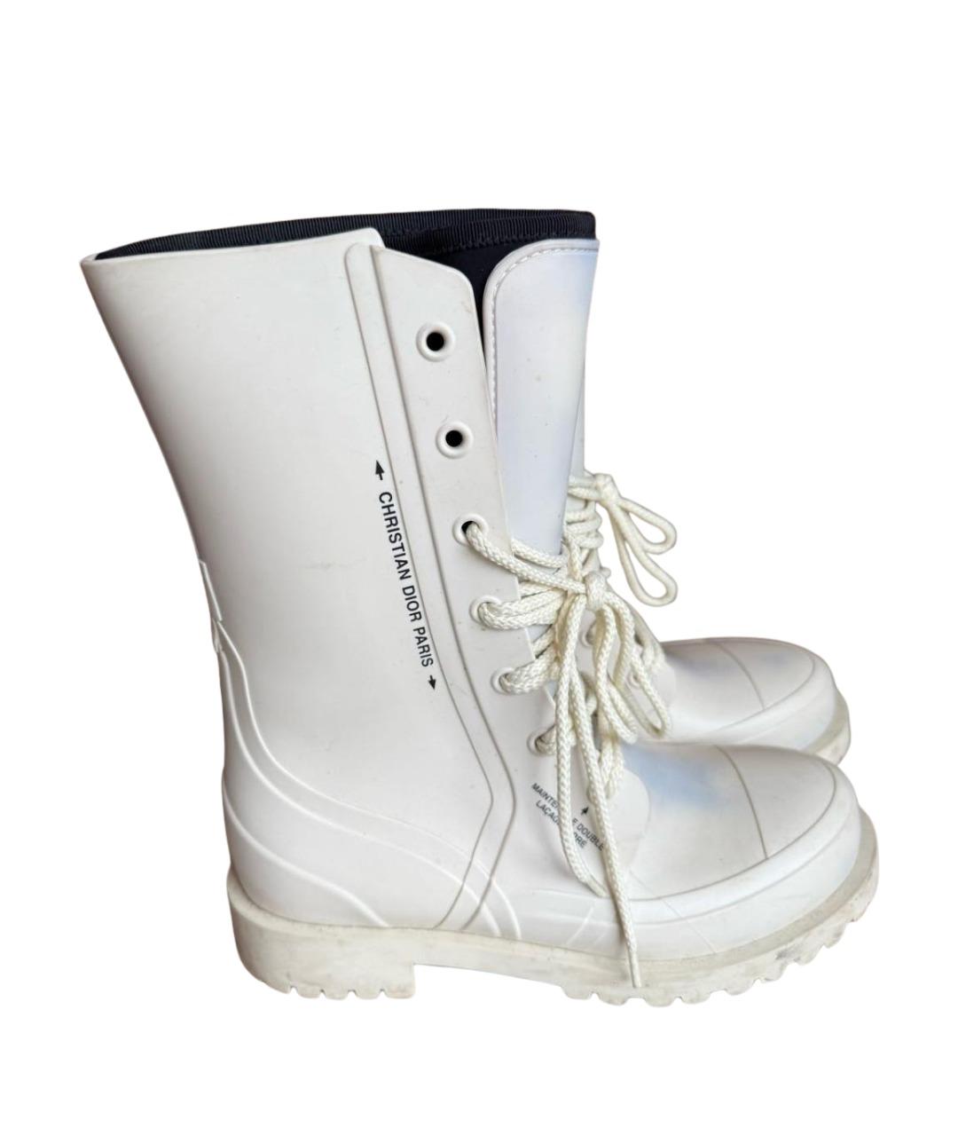 CHRISTIAN DIOR Белые резиновые ботинки, фото 9