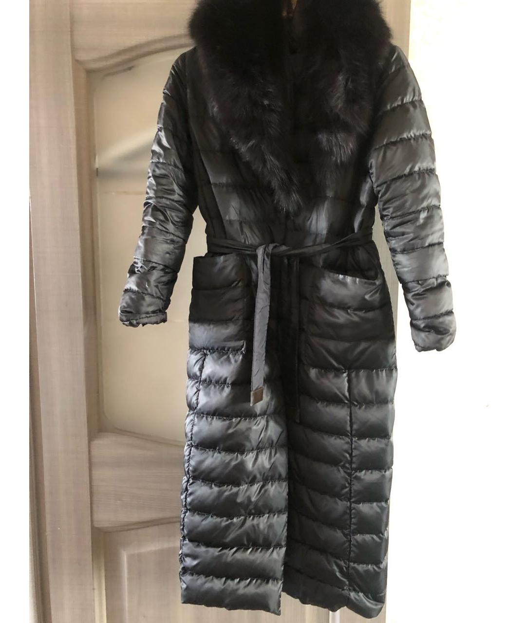 'S MAX MARA Черный меховой пуховик, фото 9