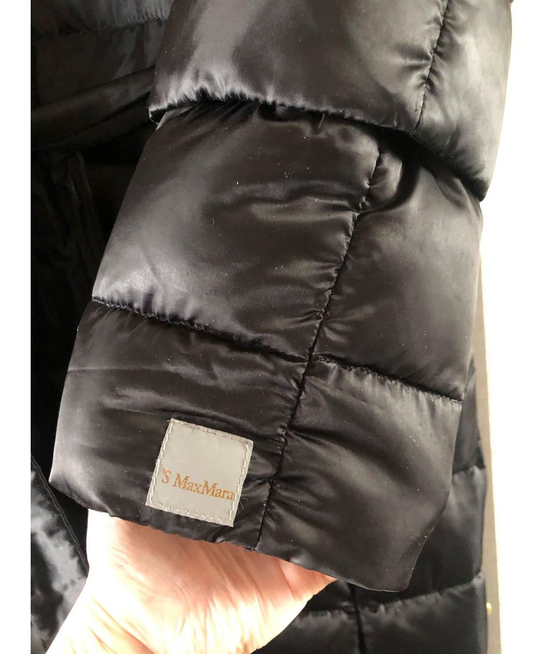 'S MAX MARA Черный меховой пуховик, фото 4