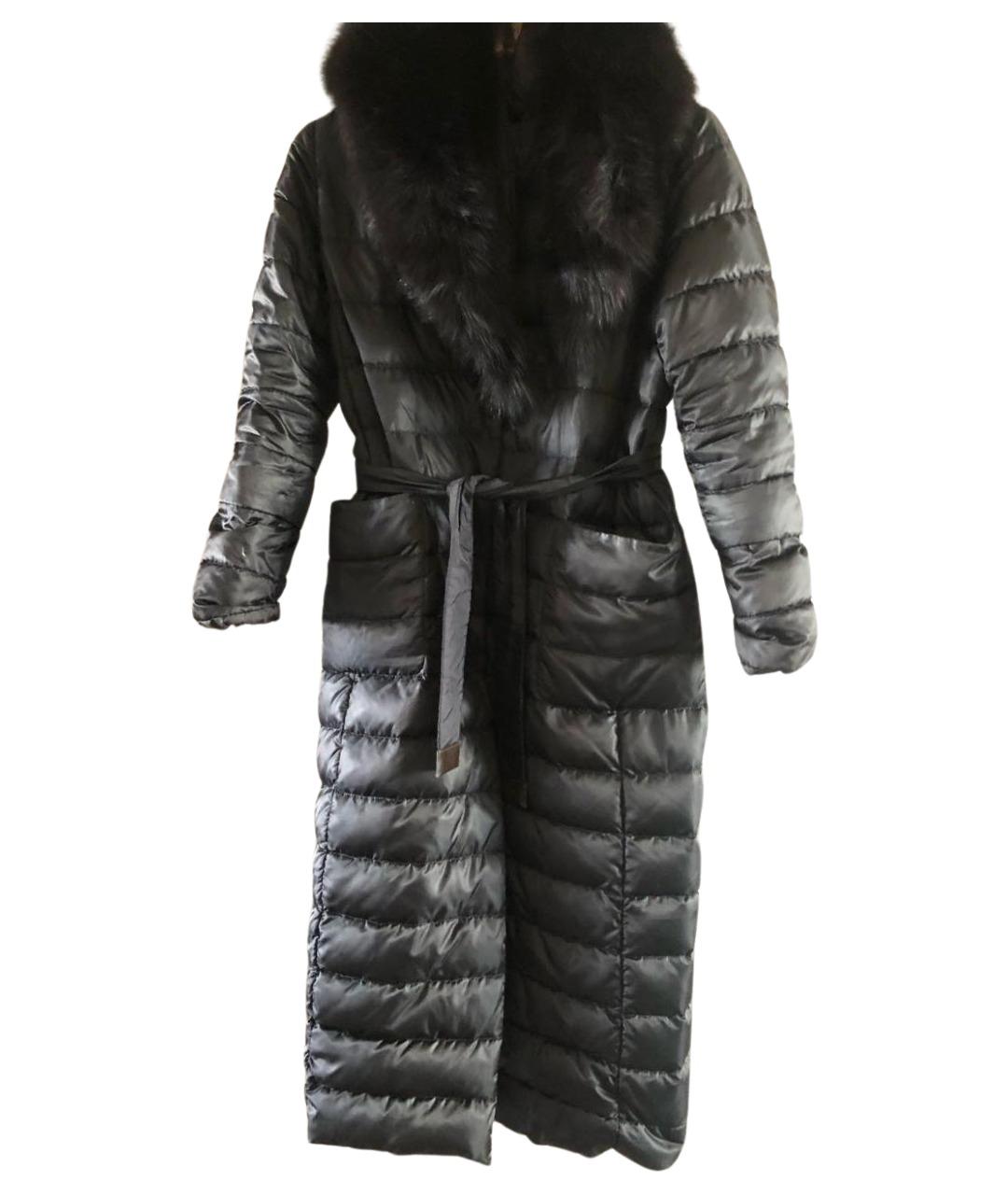 'S MAX MARA Черный меховой пуховик, фото 1