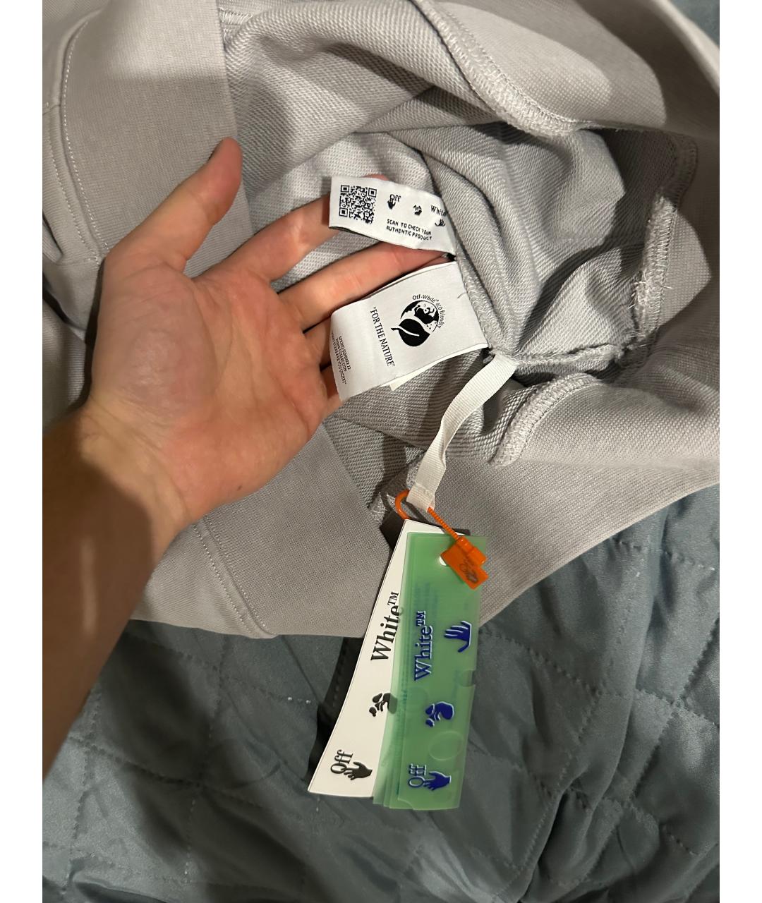 OFF-WHITE Серый хлопковый спортивный костюм, фото 4