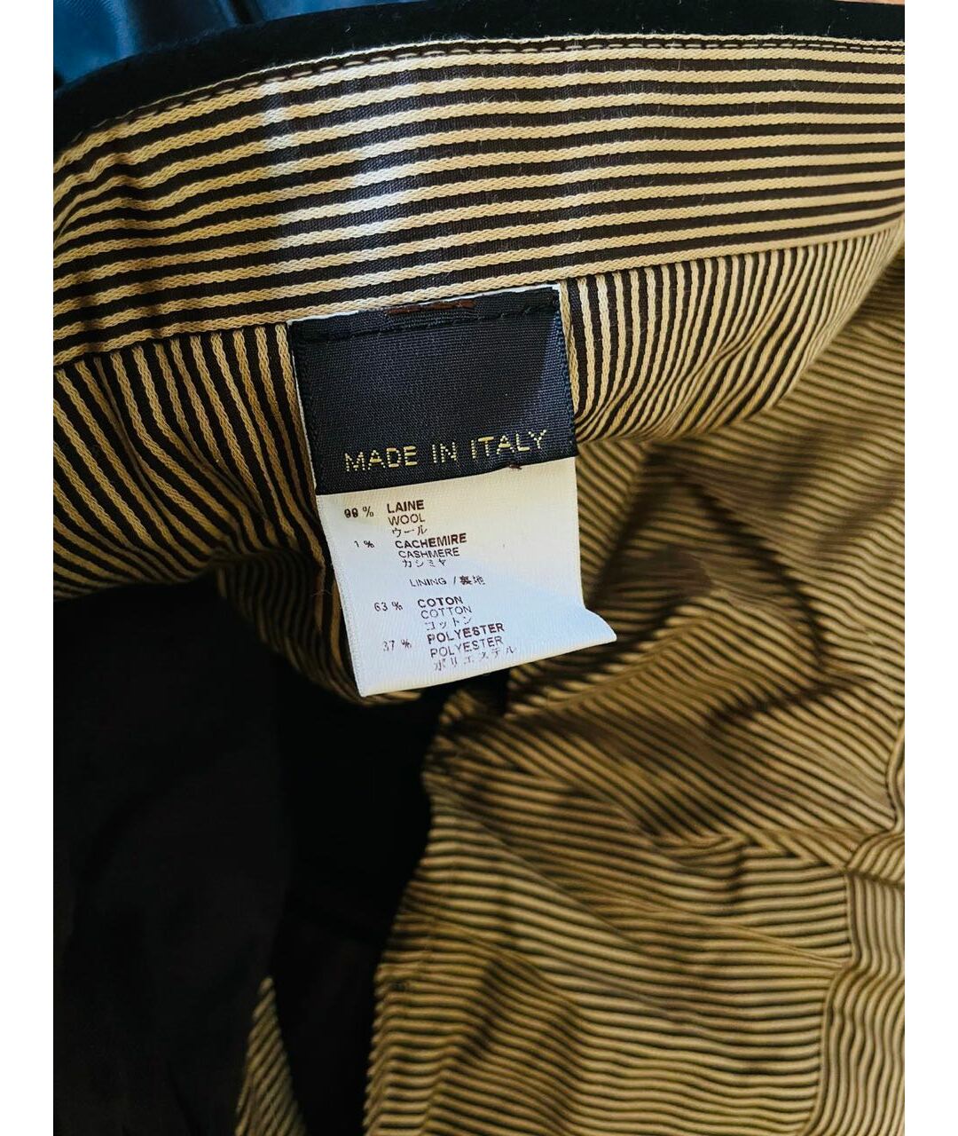 LOUIS VUITTON PRE-OWNED Серые шерстяные классические брюки, фото 3