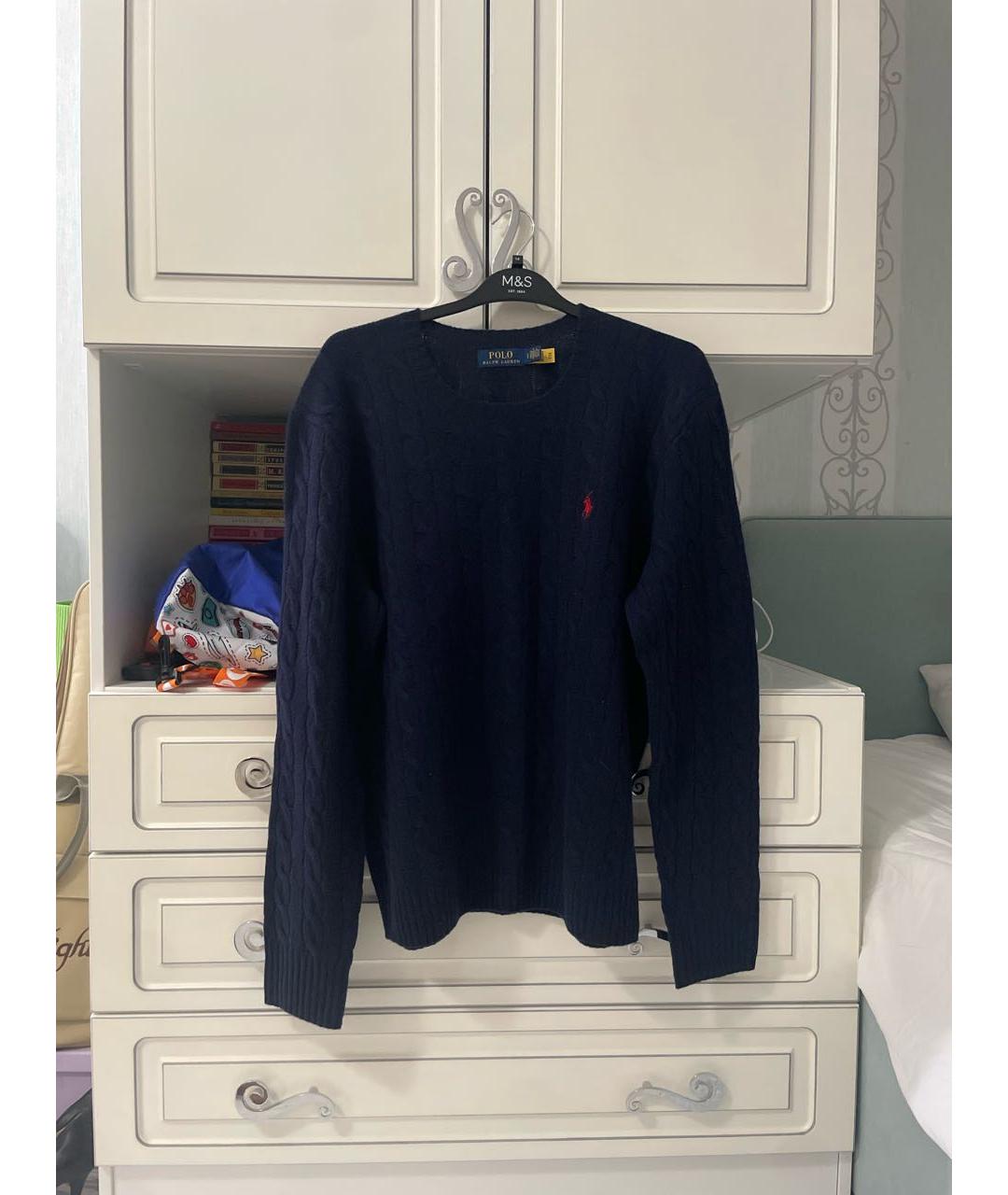 POLO RALPH LAUREN Темно-синий шерстяной джемпер / свитер, фото 5