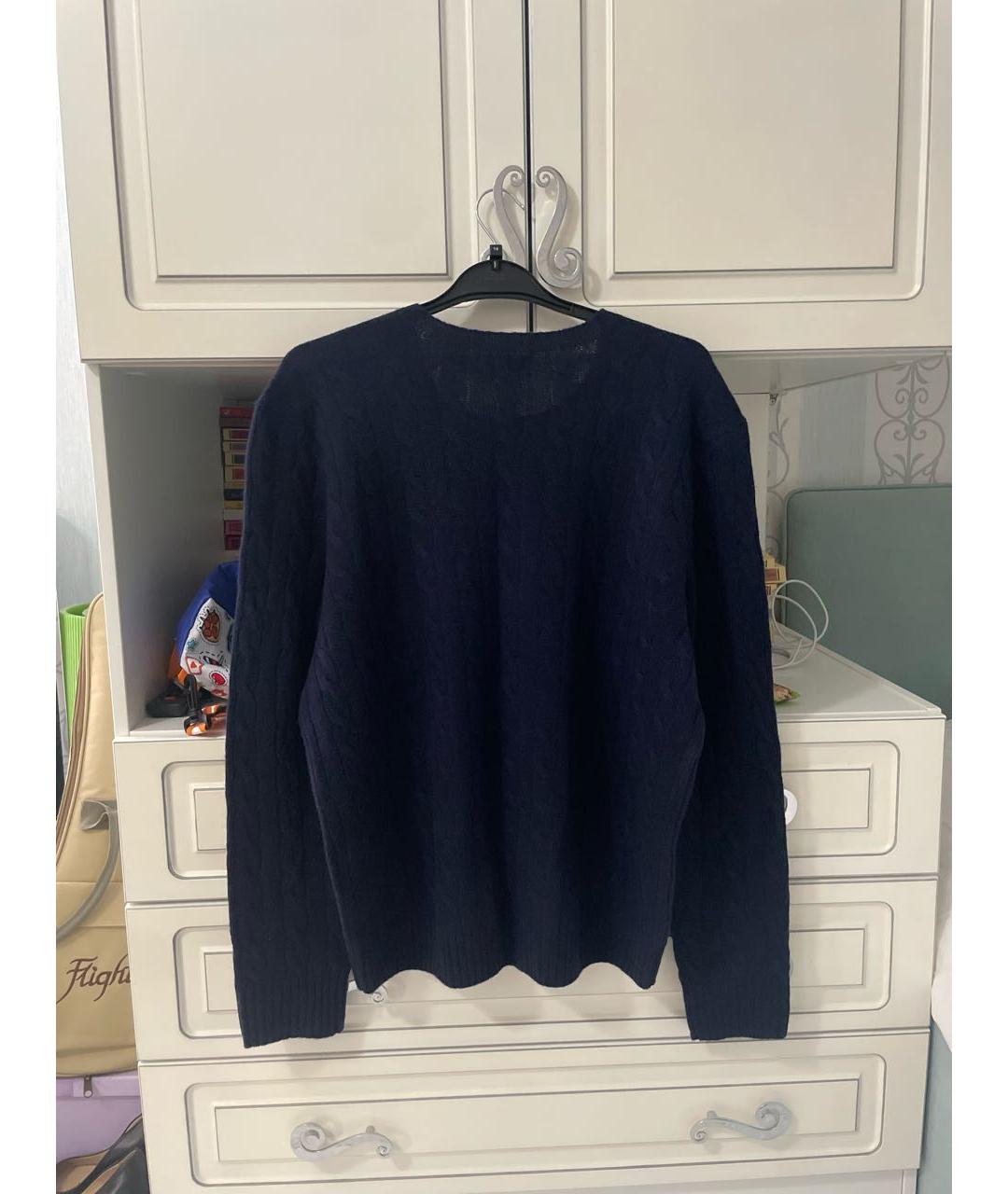 POLO RALPH LAUREN Темно-синий шерстяной джемпер / свитер, фото 2