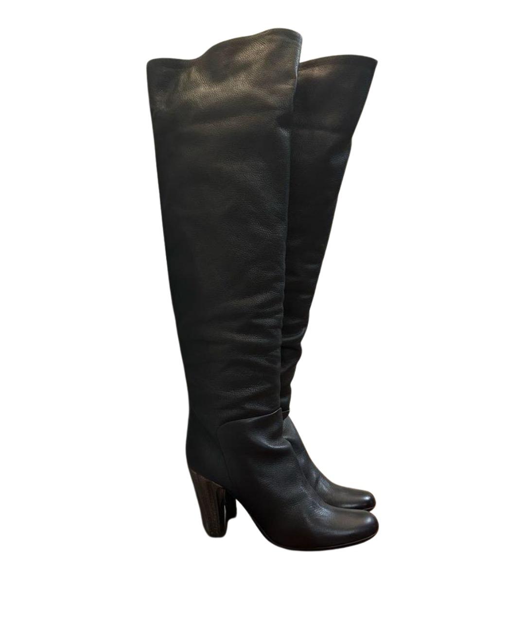 GIUSEPPE ZANOTTI DESIGN Черные кожаные ботфорты, фото 6