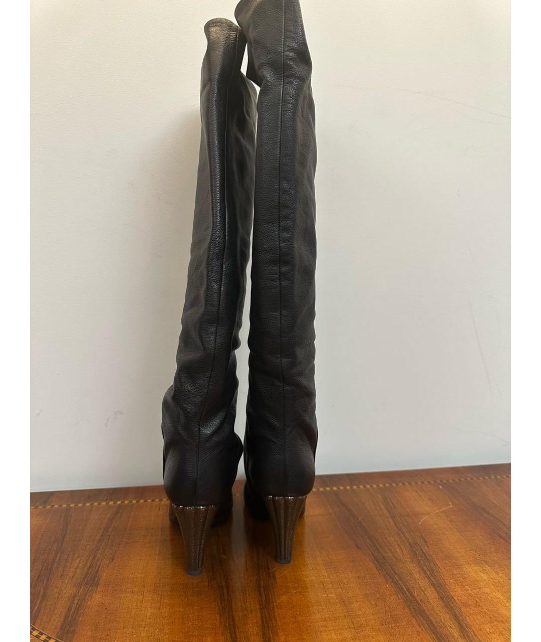 GIUSEPPE ZANOTTI DESIGN Черные кожаные ботфорты, фото 3