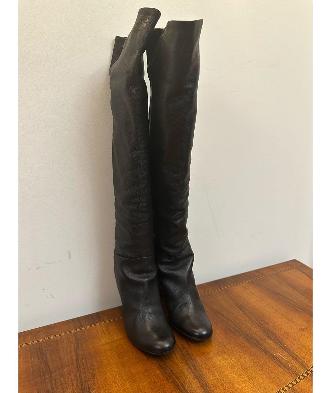 GIUSEPPE ZANOTTI DESIGN Черные кожаные ботфорты, фото 2