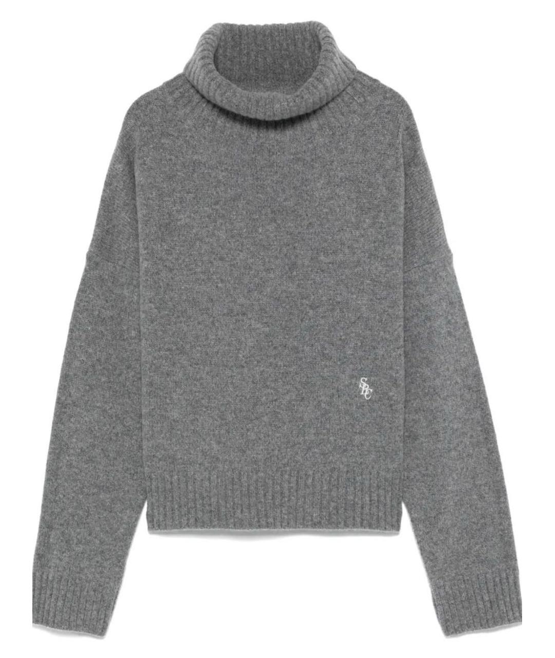 SPORTY AND RICH Серый шерстяной джемпер / свитер, фото 6