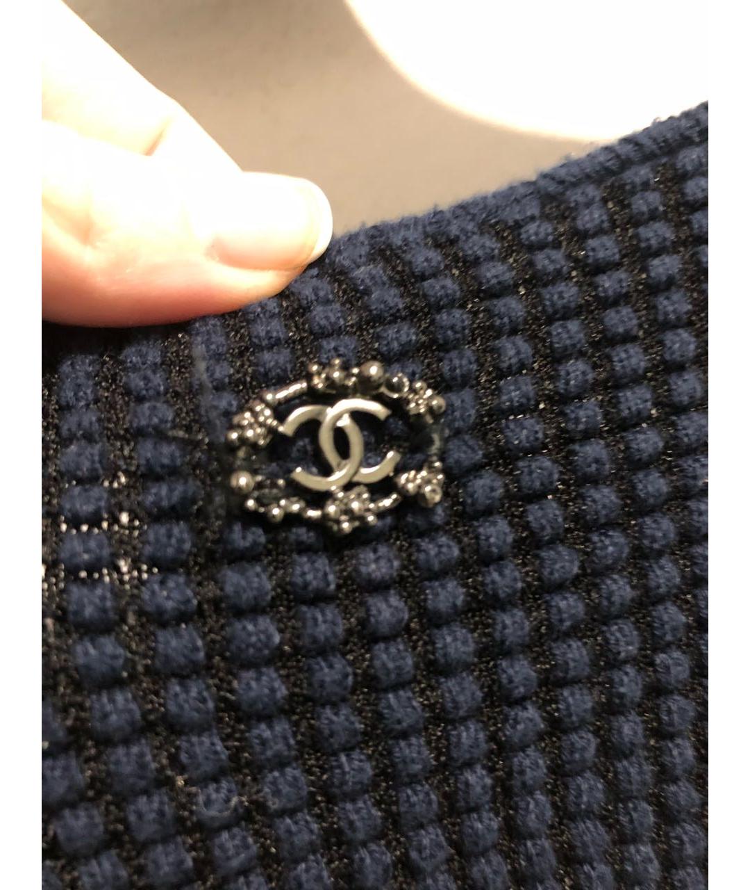 CHANEL Темно-синяя хлопковая майка, фото 5