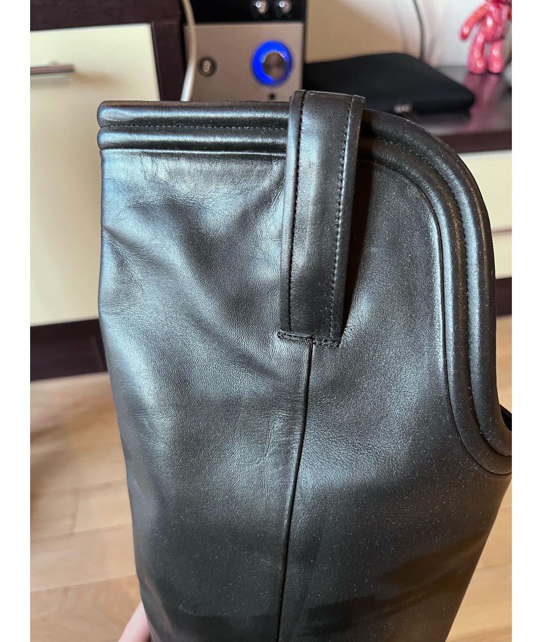 GUCCI Черные кожаные ботфорты, фото 8