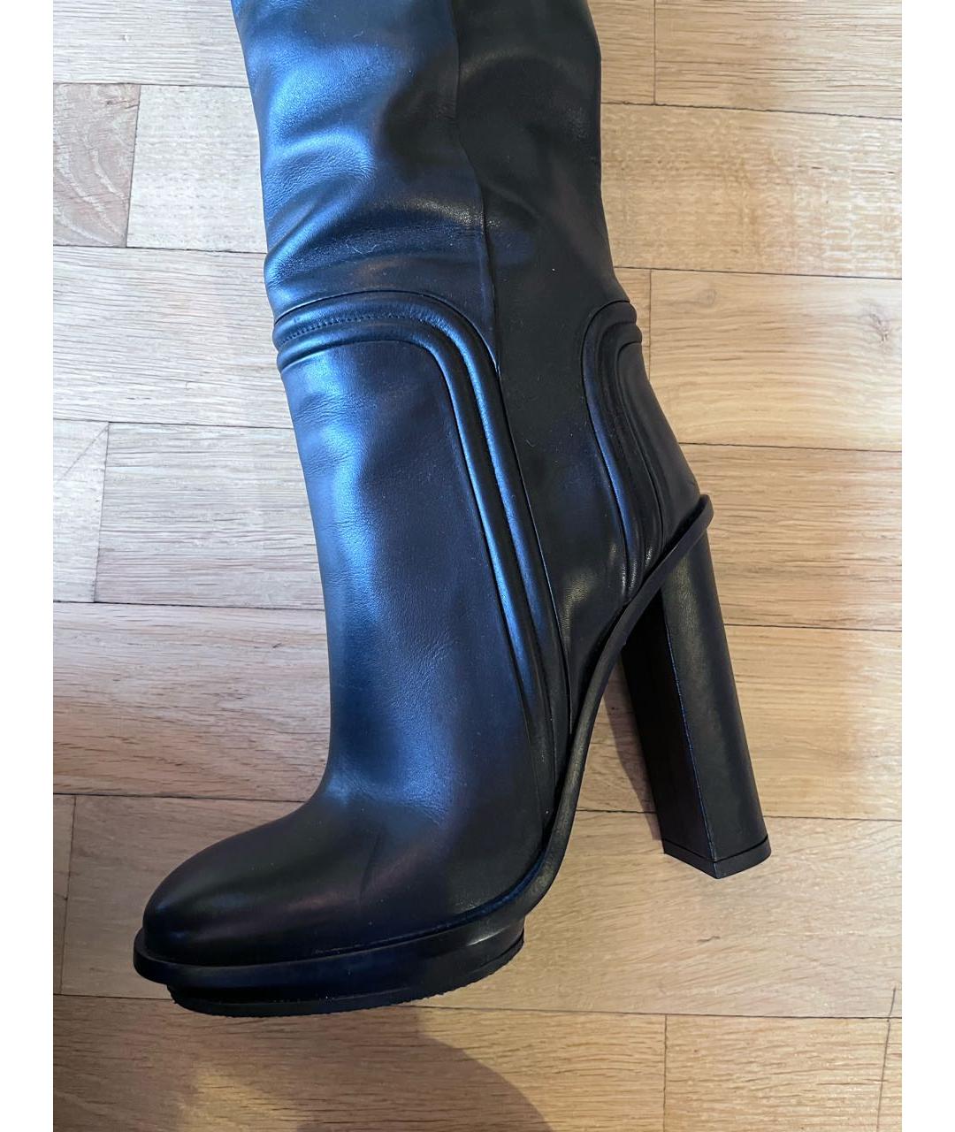 GUCCI Черные кожаные ботфорты, фото 5