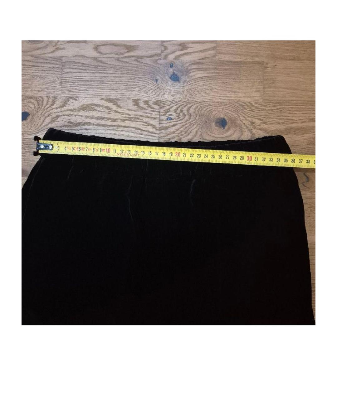 WEEKEND MAX MARA Черные велюровые брюки широкие, фото 5