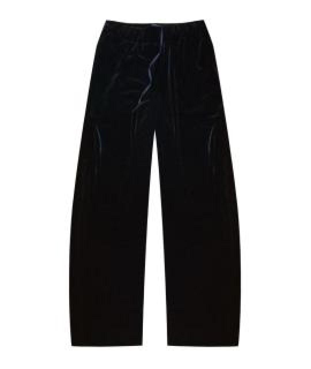 WEEKEND MAX MARA Черные велюровые брюки широкие, фото 1