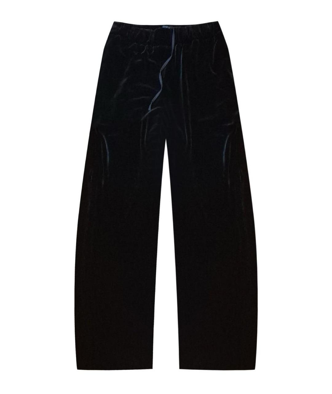 WEEKEND MAX MARA Черные велюровые брюки широкие, фото 2
