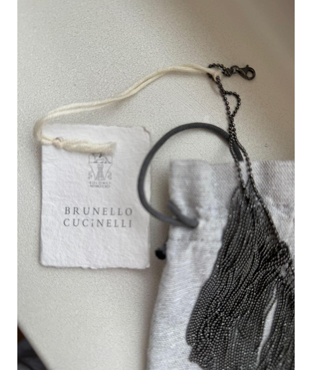 BRUNELLO CUCINELLI Серебряное с серебряным покрытием колье, фото 3