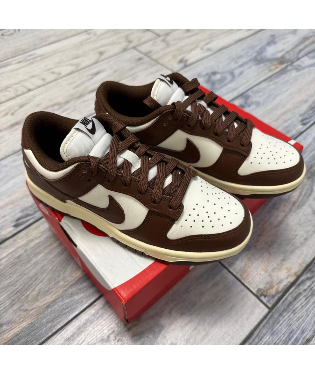 NIKE Коричневые кожаные кроссовки, фото 4