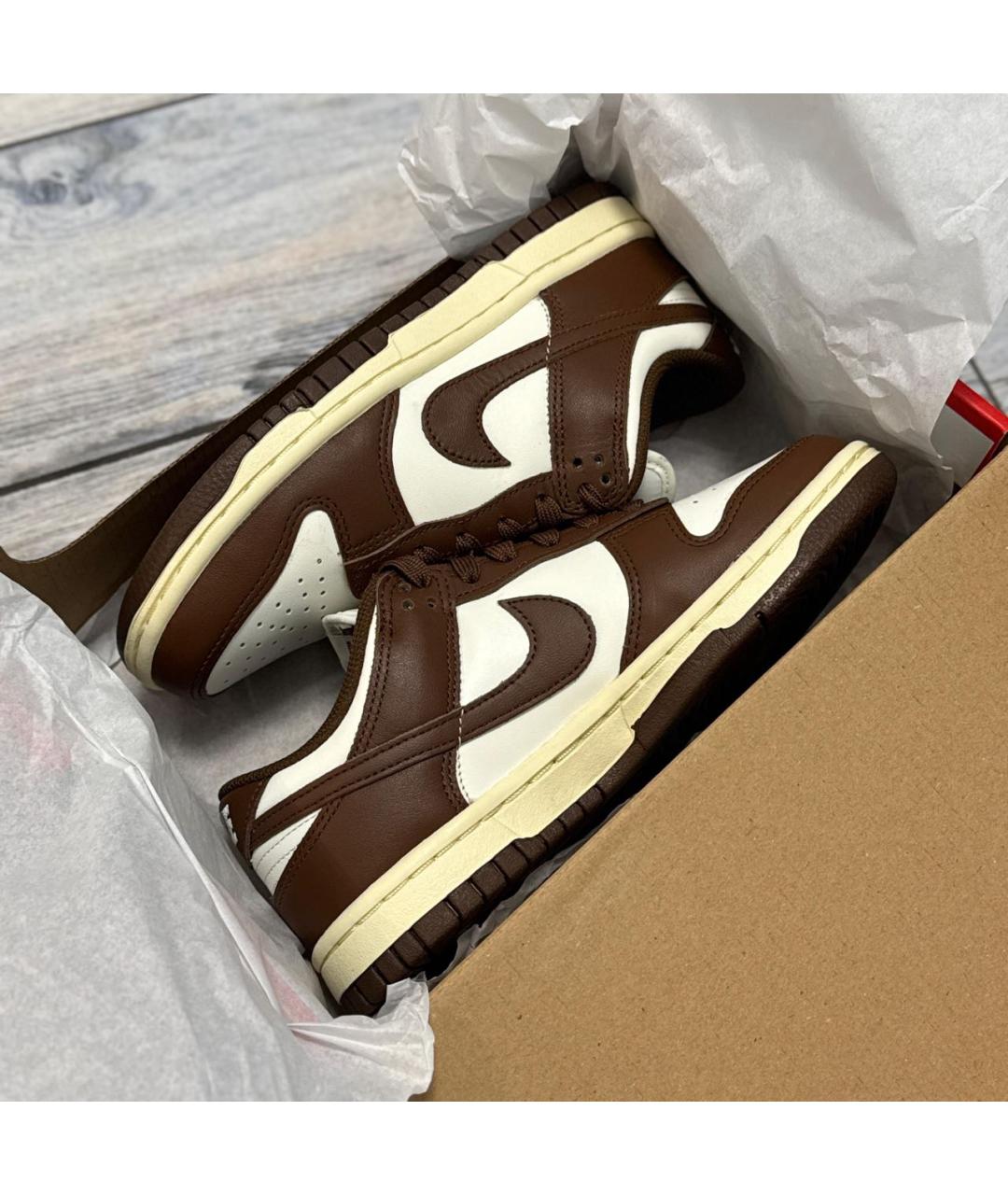 NIKE Коричневые кожаные кроссовки, фото 8